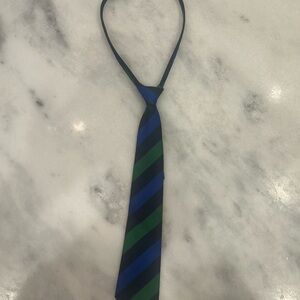 Boy’s Adjustable Striped Blue and Green Tie